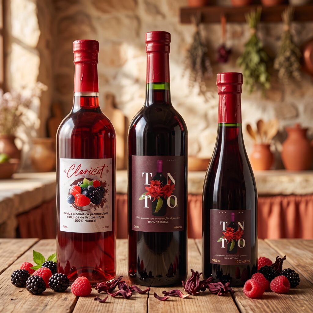 Colección productos de vinos y licores